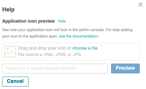 Application icon preview