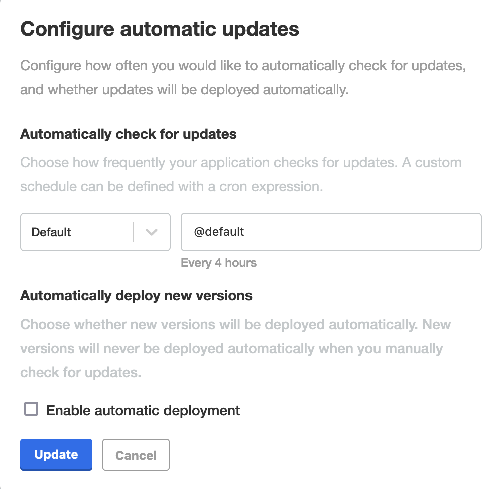 Configure automatic updates