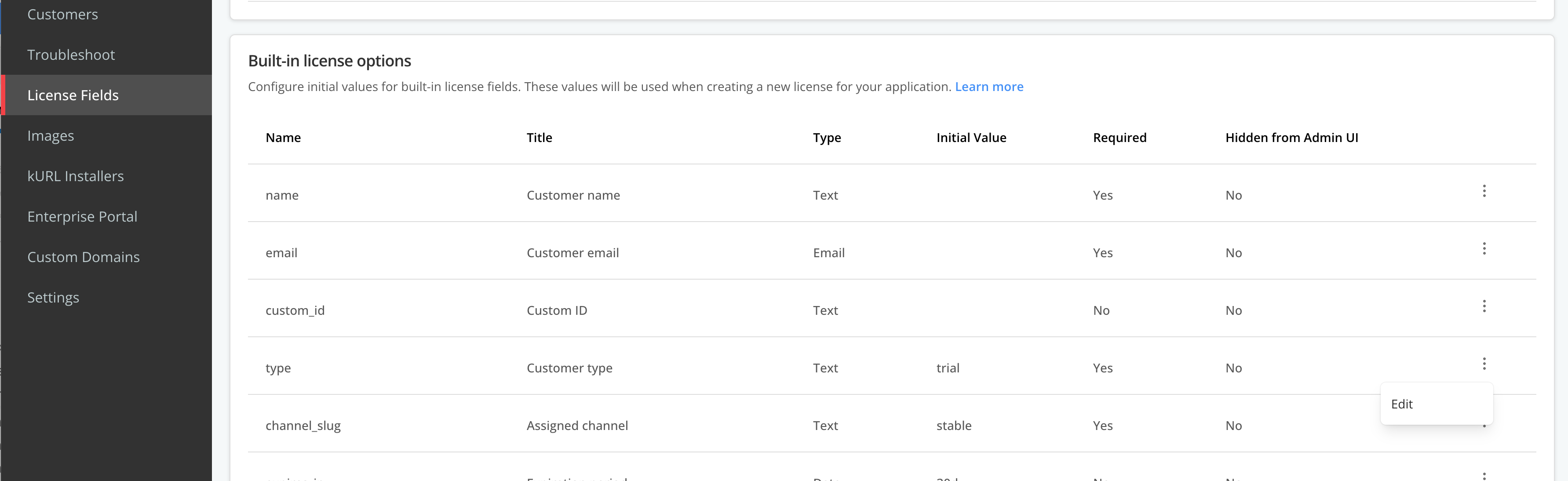 Edit Initial Value