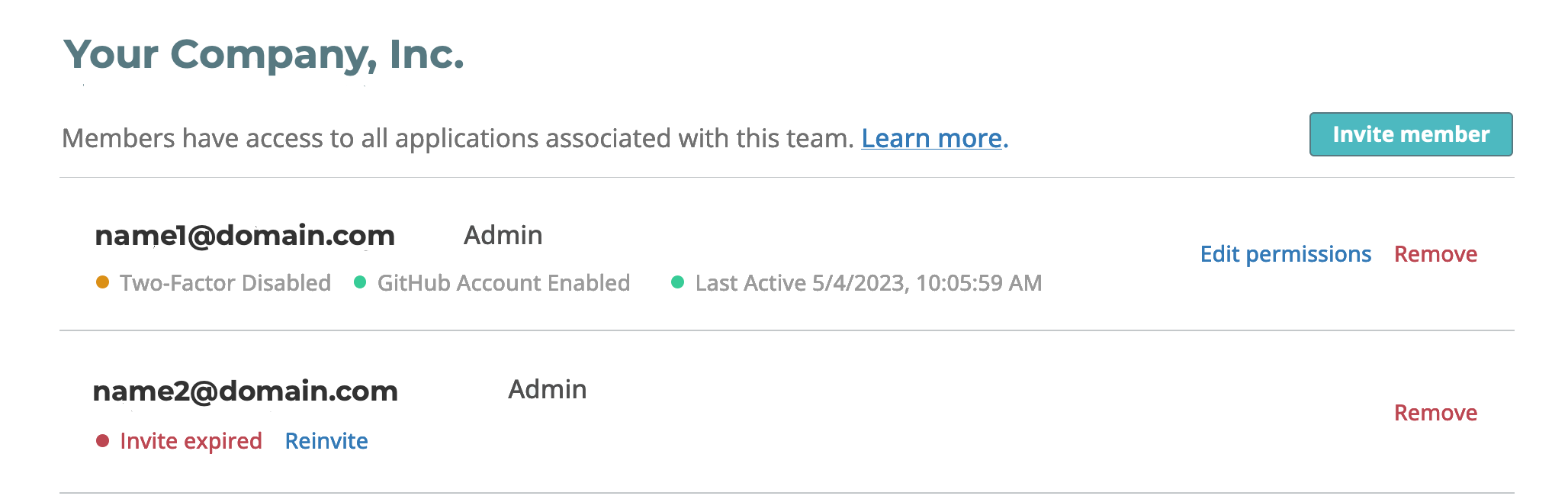 View team members list in the vendor portal